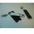 Laser Pointer Plastic Keychain W/ LED Flash Light (Screen Printed)